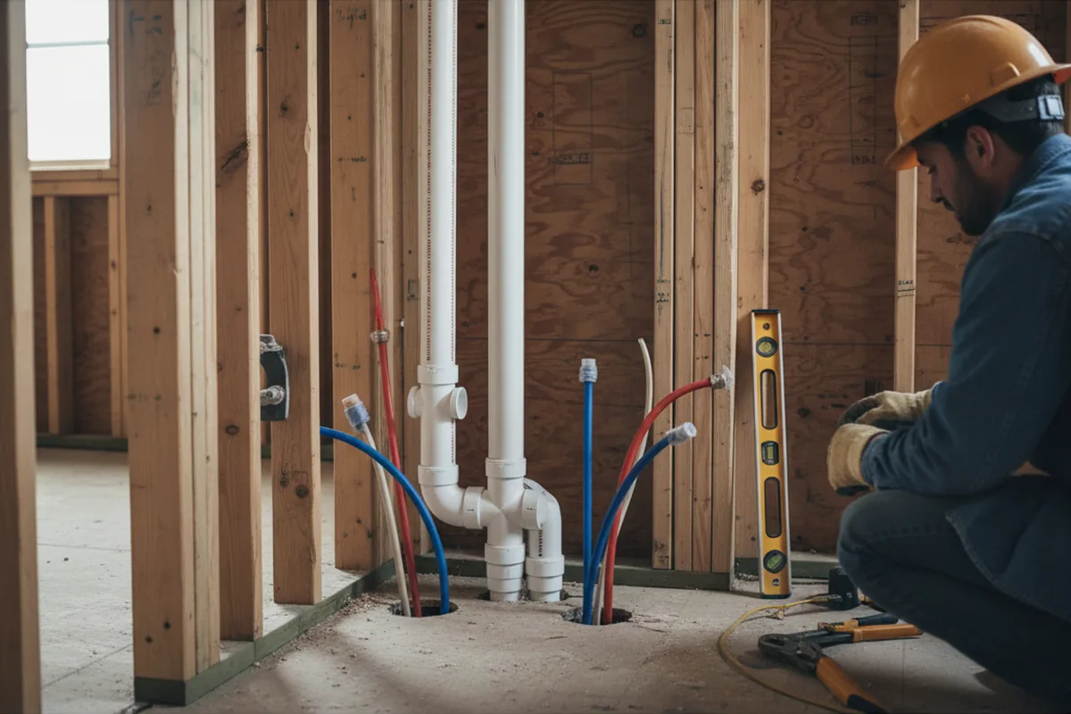 Drain and supply rough-in during Drain Cleaning in Dublin